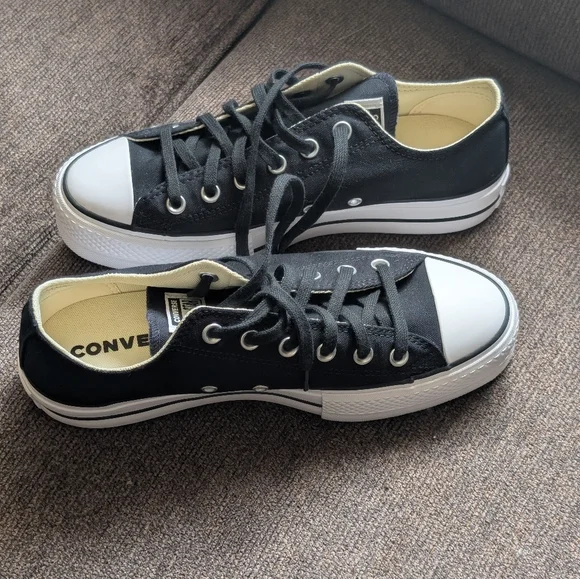 Converse Platform Black and White Classic Canvas Sneakers - Picture 11 of 11